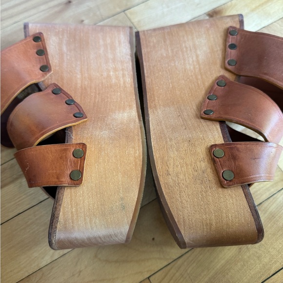 Celine Phoebe Philo Rare platforms Clogs Sandals veg tan leather brown tan 38.5 - Picture 13 of 16